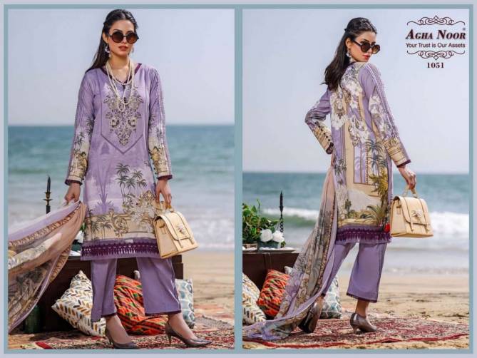 Agha Noor 5 Laxury Lawn Casual Daily Wear Karachi Cotton Dress Material Collection